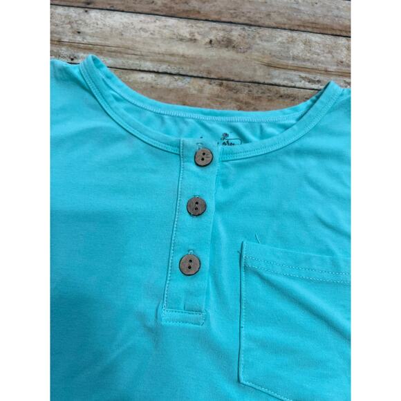 Love and Grow Seafoam Bamboo Henley Shirt 8y - Picture 3 of 4